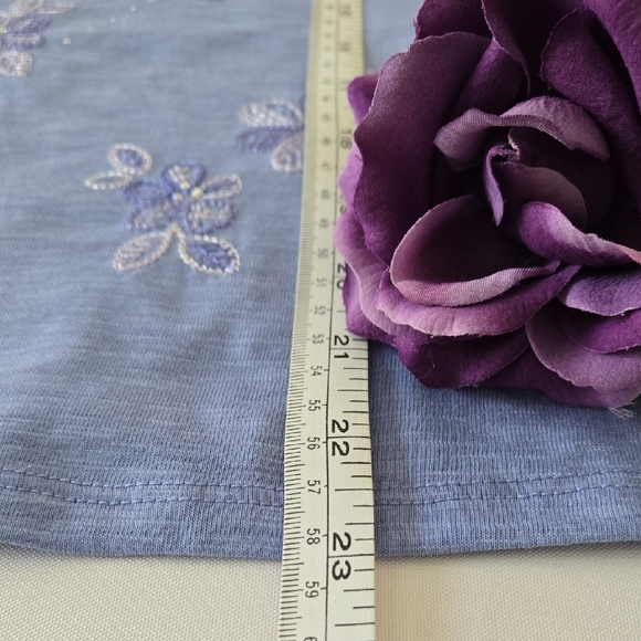 Women's ALFRED DUNNER IRIS Butterfly Embellished Tee Sz PS NWT - Picture 7 of 9